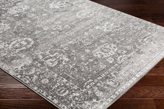 Surya Monte Carlo MNC-2311 Light Gray Charcoal White Area Rug Corner Image