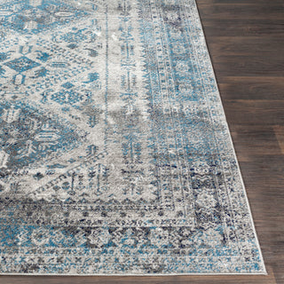 Surya Monte Carlo MNC-2312 Light Gray Charcoal Sky Blue Navy White Area Rug Detail Image