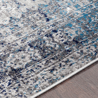 Surya Monte Carlo MNC-2312 Light Gray Charcoal Sky Blue Navy White Area Rug Texture Image