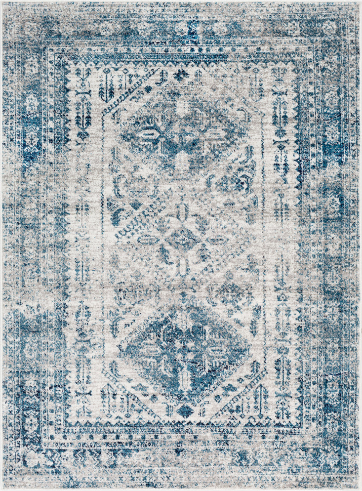 Surya Monte Carlo MNC-2313 Sky Blue Light Gray White Navy Area Rug main image