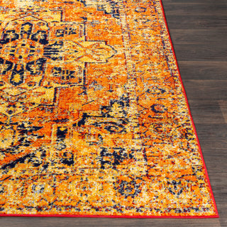 Surya Monte Carlo MNC-2316 Bright Orange Yellow Burnt Navy Light Gray Area Rug Detail Image