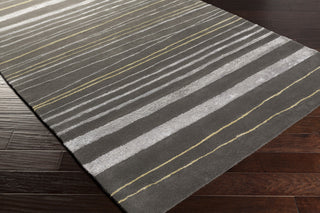 Surya Manor MNR-1005 Charcoal Hand Tufted Area Rug by GlucksteinHome 5x8 Corner