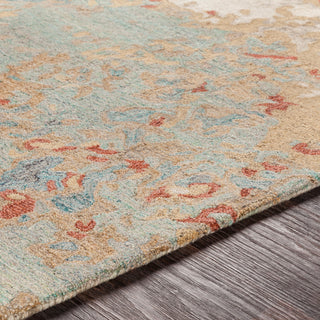 Surya Modern Nouveau MNV-1000 Khaki Charcoal Taupe Tan Aqua Bright Blue Area Rug Mirror Texture Image