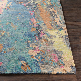 Surya Modern Nouveau MNV-1001 Medium Gray Denim Charcoal Camel Khaki Bright Pink Yellow Area Rug Detail Image