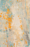 Surya Modern Nouveau MNV-1002 Charcoal Teal Khaki Beige Saffron Bright Orange Area Rug Mirror main image