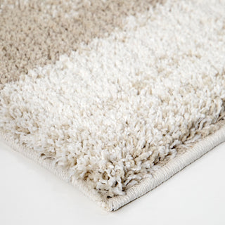 Orian Rugs Super Shag Modern Motion Beige Area Rug Corner Image