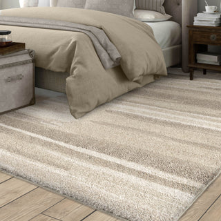 Orian Rugs Super Shag Modern Motion Beige Area Rug  Feature