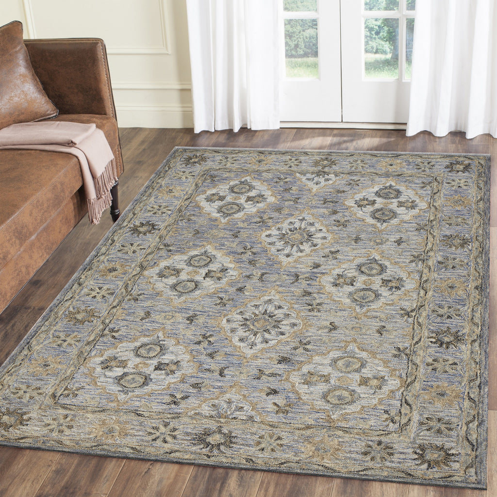 LR Resources Modern Traditions 81285 Ice Blue Area Rug Alternate Image Feature