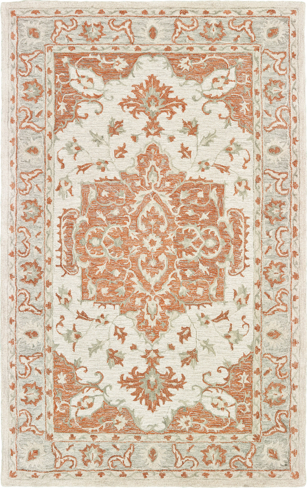 LR Resources Modern Traditions 81287 Orange / Gray Area Rug main image