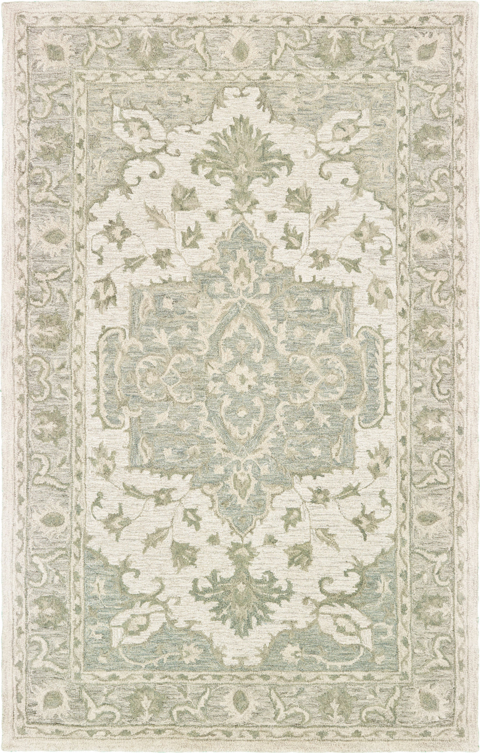 LR Resources Modern Traditions 81289 Sea Green / Gray Area Rug main image