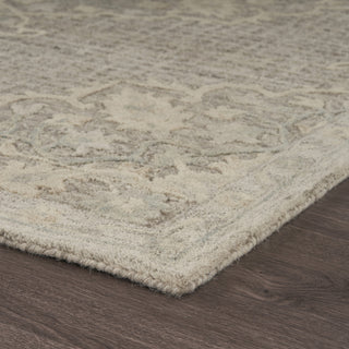 LR Resources Modern Traditions Floral Medallion Beige Area Rug Angle Image