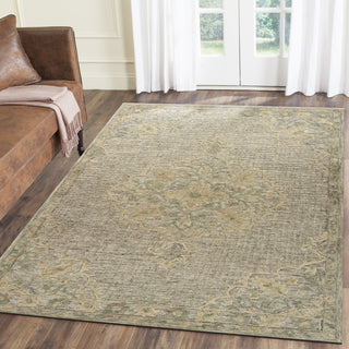 LR Resources Modern Traditions Floral Medallion Beige Area Rug Lifestyle Image