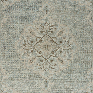 LR Resources Modern Traditions Lagoon Medallion Blue Area Rug Detail Image