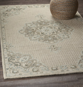 LR Resources Modern Traditions Ivory Medallion Area Rug Lifestyle Image Feature