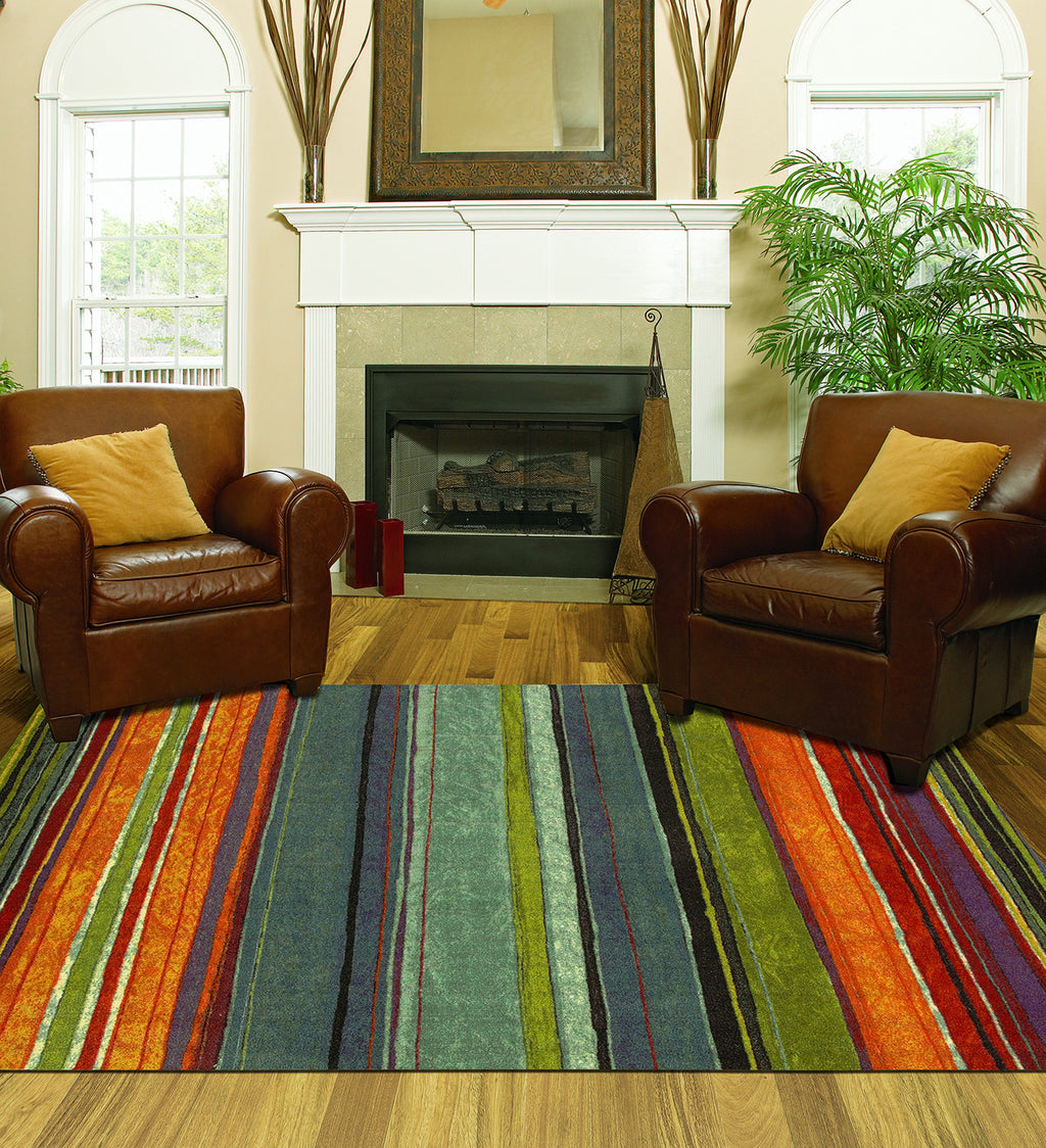 Home Dynamix Marquee Collection Rainbow Multicolored Area Rug