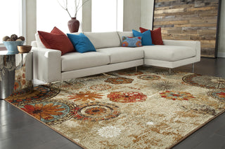 Mohawk Home Strata Caravan Medallion Multi Area Rug Room Scene