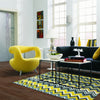 Mohawk Home New Wave Ziggidy Yellow Area Rug Room Scene Feature
