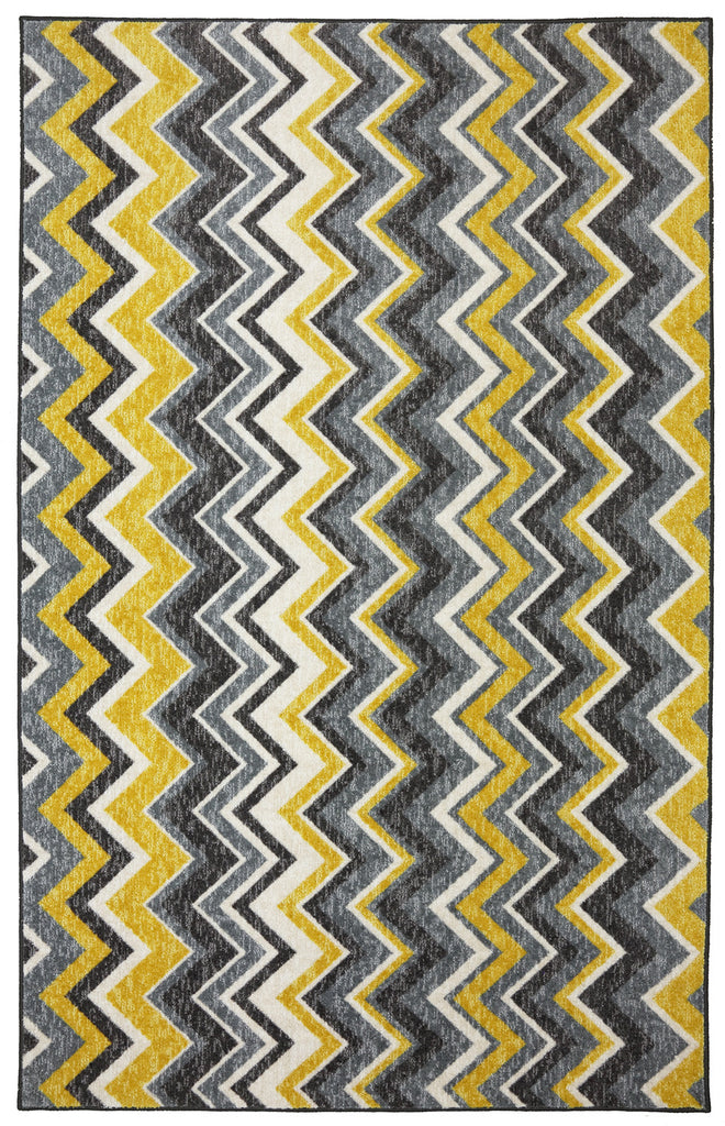 Mohawk Home New Wave Ziggidy Yellow Area Rug main image