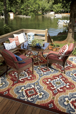 Mohawk Home Printed Indoor/ Outdoor Mystic Ikat Primary Area Rug Room Scene