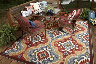 Mohawk Home Printed Indoor/ Outdoor Mystic Ikat Primary Area Rug Room Scene Feature