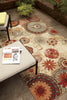 Mohawk Home Printed Indoor/ Outdoor Alexa Medallion Multi Area Rug Room Scene Feature