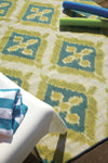 Mohawk Home Printed Indoor/ Outdoor Summer Splash Turquoise Area Rug Detail