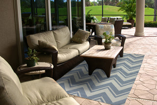 Mohawk Home Printed Indoor/ Outdoor Pool Zig Zag Blue Area Rug Main Feature