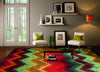 Mohawk Home Strata Painted Zig Zag Multi Area Rug Room Scene Feature
