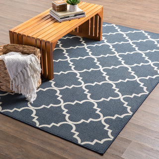 Mohawk Home Soho Fancy Trellis Navy Area Rug Main Feature