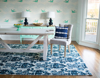 Mohawk Home Woodbridge Bali Denim Area Rug Room Scene Feature