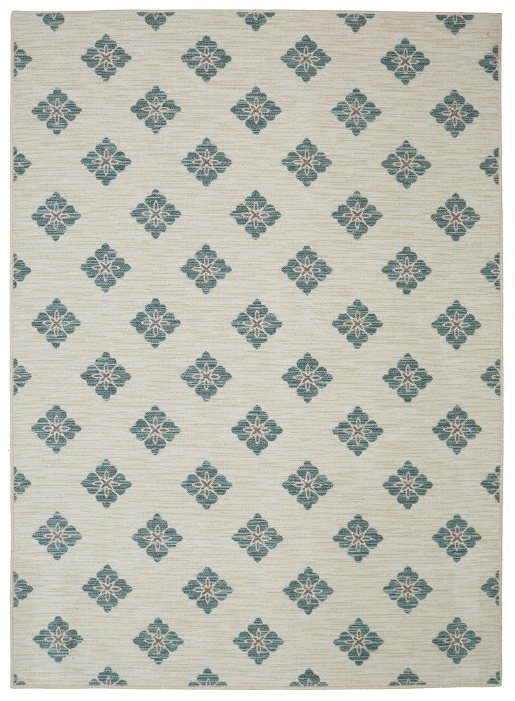 Mohawk Home Woodbridge Button Fleur Aqua Area Rug main image