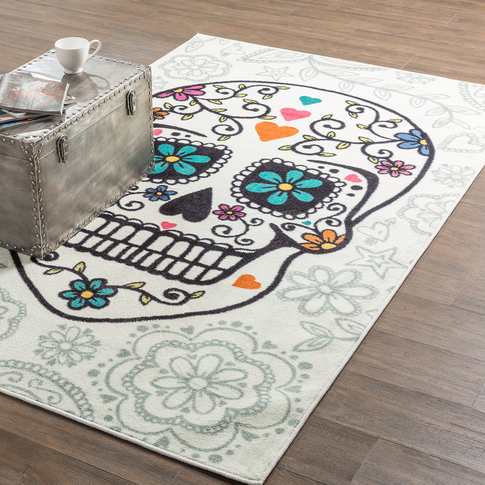 Mohawk Home Aurora Sugar Skull Multi Area Rug Main Feature