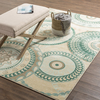 Mohawk Home Aurora Forest Suzani Aqua Area Rug Main Feature