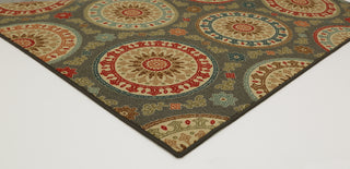 Mohawk Home Soho Amias Medallion Gray Area Rug Corner Shot