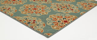 Mohawk Home Soho Kolam Blue Area Rug Corner Shot