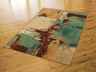 Mohawk Home Strata Aqua Fusion Area Rug Corner Shot