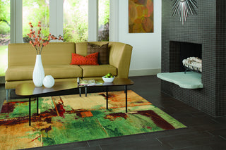 Mohawk Home Strata Aqua Fusion Area Rug Room Scene