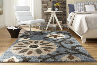 Mohawk Home Augusta Hazelhurst Abyss Blue Area Rug Room Scene Feature