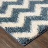 Mohawk Home Laguna Stitched Chevron Blue Area Rug Corner Shot