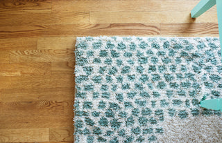 Mohawk Home Laguna Spotted Border Green Area Rug Corner Shot
