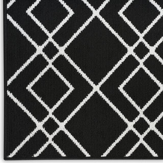 Nourison Modern Lines MOL01 Black Area Rug Texture Image