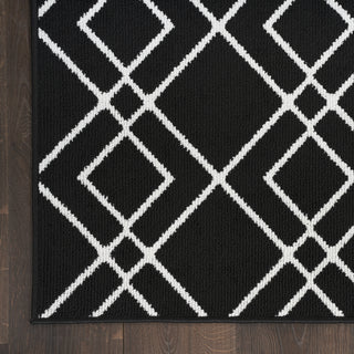 Nourison Modern Lines MOL01 Black Area Rug Texture Image