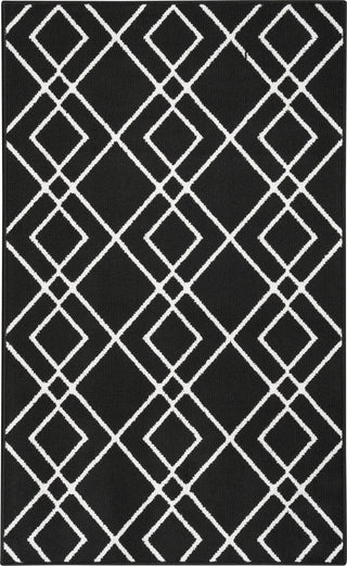 Nourison Modern Lines MOL01 Black Area Rug Texture Image