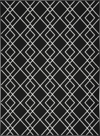 Nourison Modern Lines MOL01 Black Area Rug Detail Image