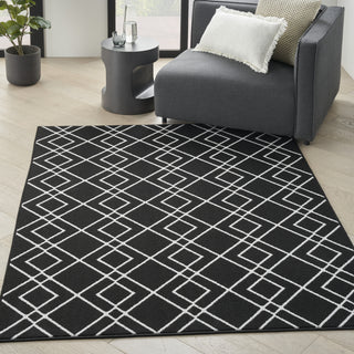 Nourison Modern Lines MOL01 Black Area Rug Detail Image