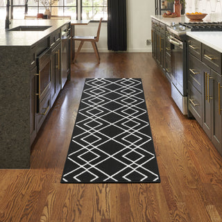 Nourison Modern Lines MOL01 Black Area Rug Main Image