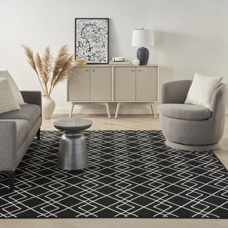 Nourison Modern Lines MOL01 Black Area Rug Main Image