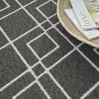 Nourison Modern Lines MOL01 Charcoal Area Rug Detail Image