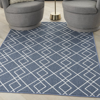 Nourison Modern Lines MOL01 Denim Area Rug Detail Image