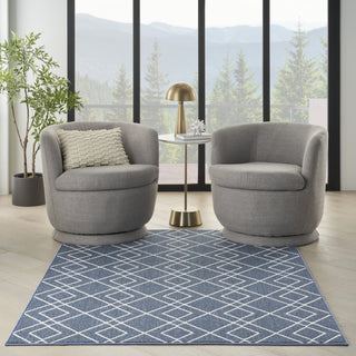 Nourison Modern Lines MOL01 Denim Area Rug Detail Image